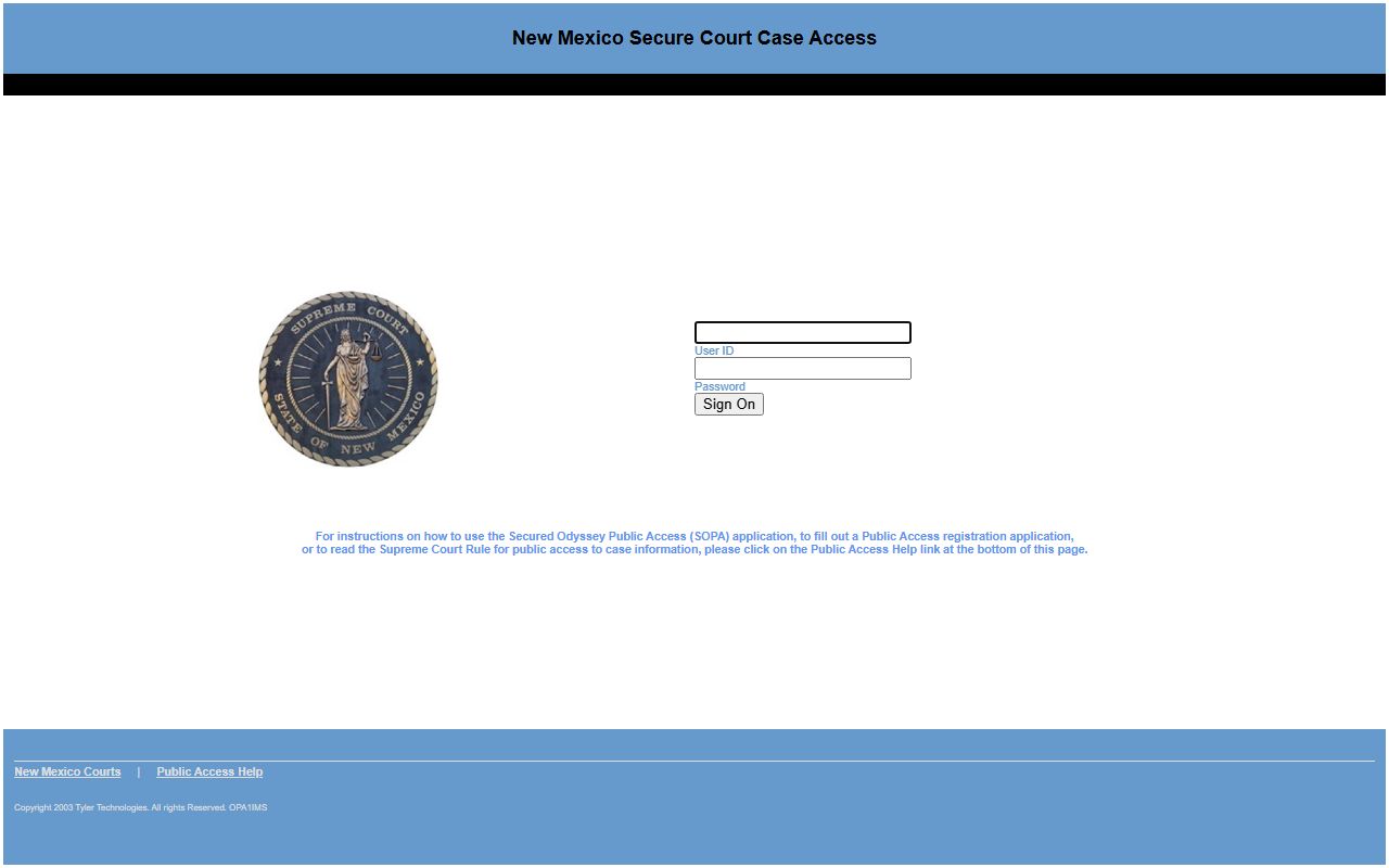 Quay County court records secure court case access login