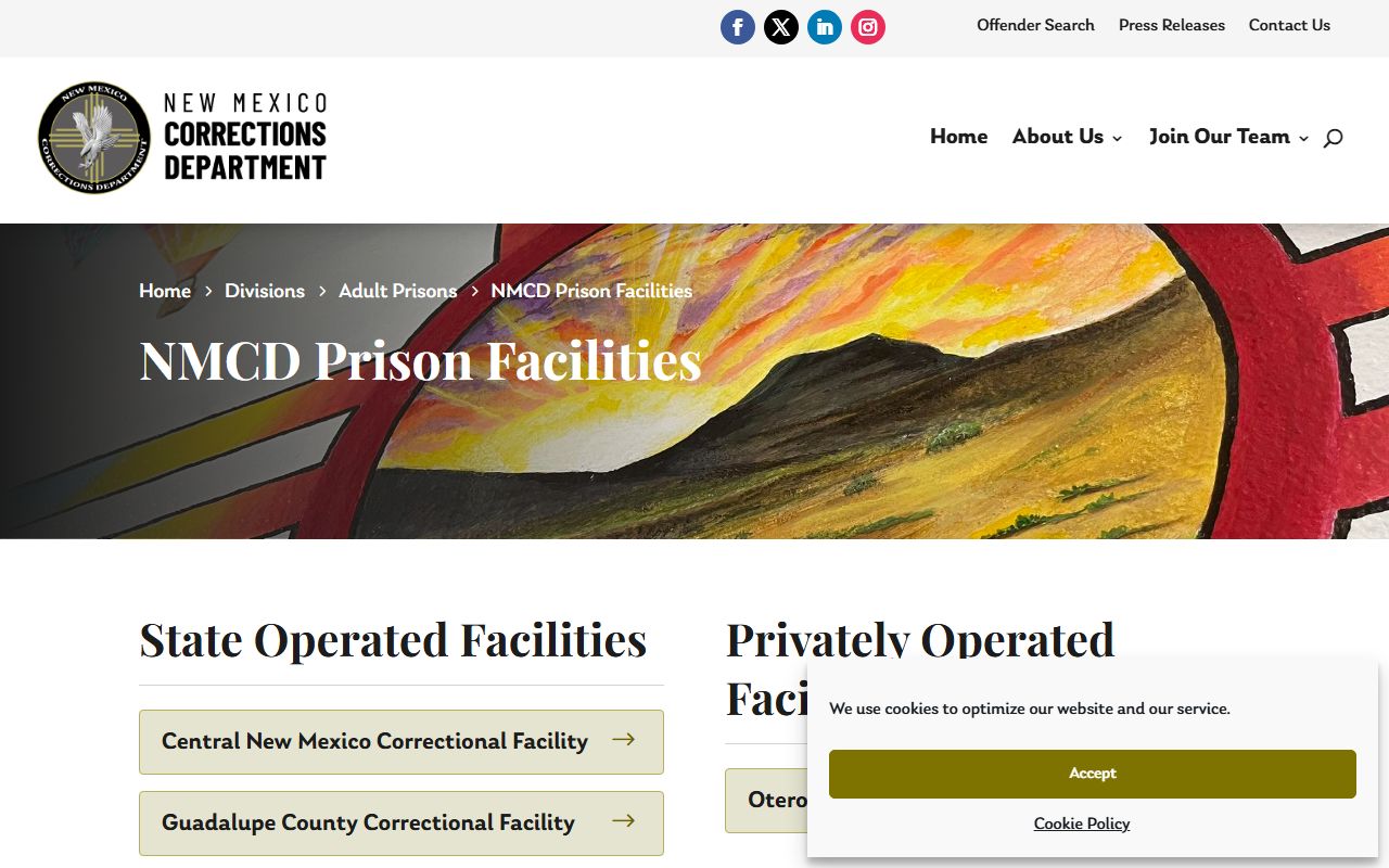 Quay County inmate records and New Mexico prison facilities list