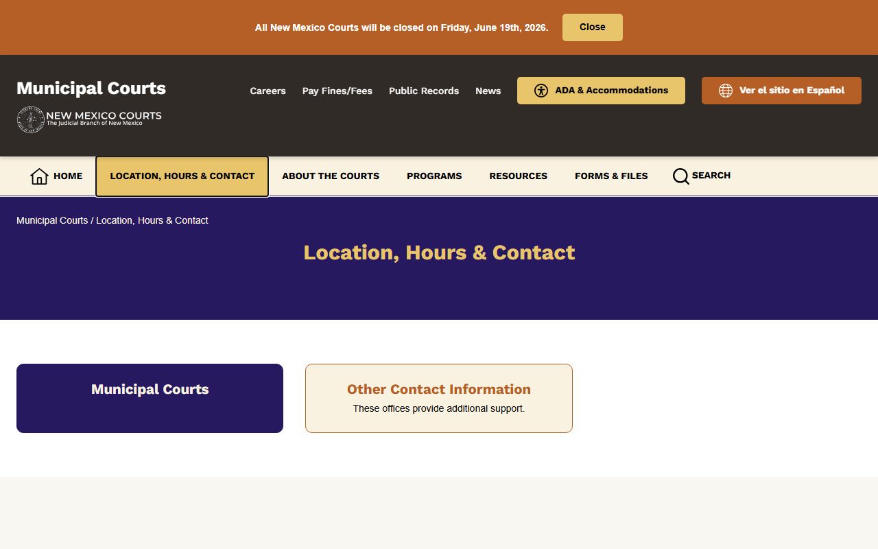 Quay County traffic court records and New Mexico Municipal Courts contact directory